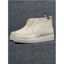 01-5173-5 BEIGE Ботинки демисезонные (натуральная замша, байка)