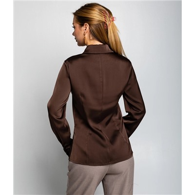 Блуза #ОКТ025022, тёмно-коричневый