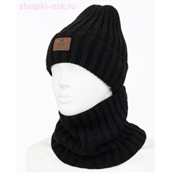 Q 152 D 152 Комплект для мальчика флис (колпак+снуд) (52-54)