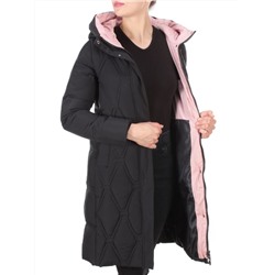 2158 BLACK Пальто зимнее облегченное  женское YINGPENG (150 гр. холлофайбер)