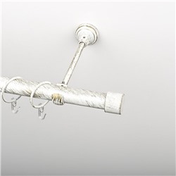 Карниз металлический стыкованный, 1-рядный "Кофу", белое золото, гладкая труба, ø 25 мм (kn-555)