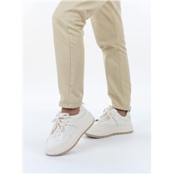 03-PDH336-1 MILK Кроссовки демисезонные женские (натуральная кожа, нубук)