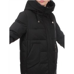 7715 BLACK Пальто зимнее женское (200 гр. холлофайбер)