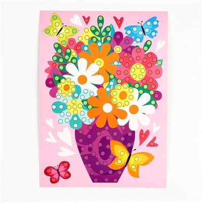 Аппликация жемчужными полубусинами «Весенний букет»