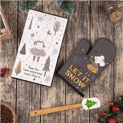 Кух.набор "Let it snow",варежка-прихватка 21х28см, лопатка силикон 30х5см