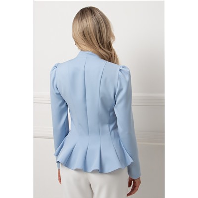 Жакет голубой с баской Бланка №1