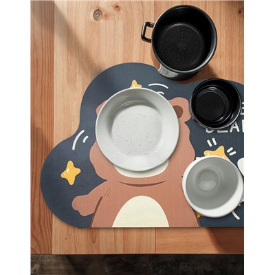 Коврик диатомитовый Доляна Cute Bear, влаговпитывающий, 49×78 см, серый