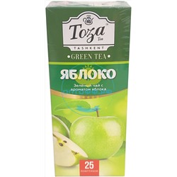 Чай Тоза зеленый с ароматом яблока 25 пакетиков (кор*24)