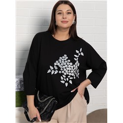 Блуза Ромашка (черная) Б15384-24М