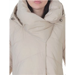 3067 BEIGE Пальто пуховое женское (утиный пух)