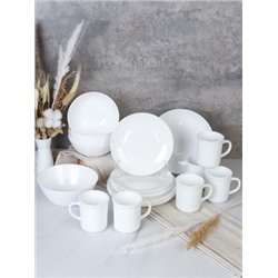 Столовый набор 25 предметов Дэй с кружками 300 мл 19 FLYGP8575672 CB300-6 (WHITE)