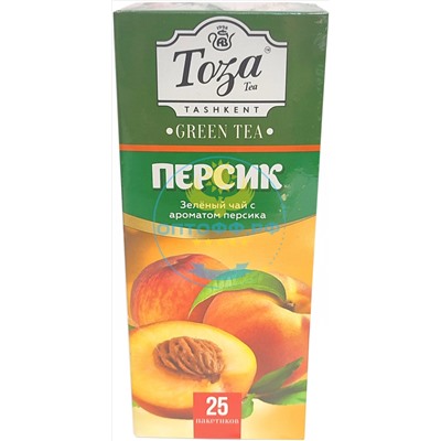 Чай Тоза зеленый с ароматом персика 25 пакетиков (кор*24)