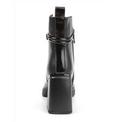 04-M3-838 BLACK Ботильоны зимние женские (натуральная кожа, натуральный мех)