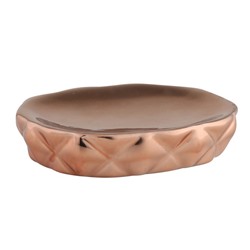 Мыльница Axentia Copper овальная из доломитовой керамики медного цвета, 13,5х3х10 см