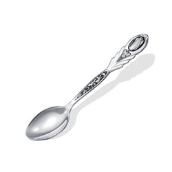 129-003 Ложка из серебра штампованая частично черненая