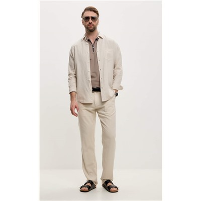 Брюки лен F211-0854 l.beige