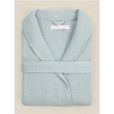 Халат вафельный женский SL HOME: Basic «Аззура», хлопок 100%, бирюзовый