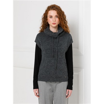 Жилет вязаный тёмно-серый