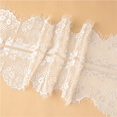 Кружево реснички, 195 мм, 3±0.5 м, белое