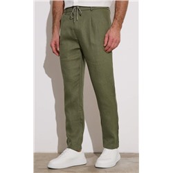 Брюки лен P411-0866 green