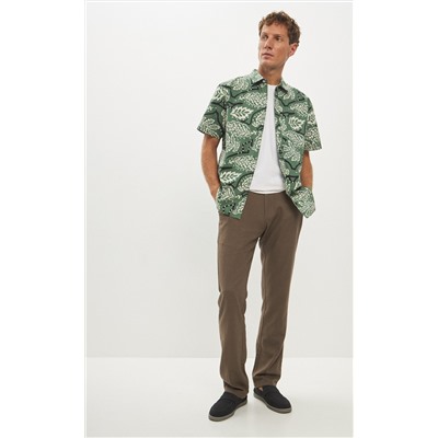 Брюки лен F211-0854 l.brown