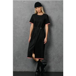 Платье чёрное из искусственной замши