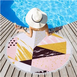 Полотенце пляжное «Этель. Геометрия», d=150 см
