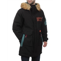 22067 BLACK GREEN Куртка мужская зимняя облегченная (150 гр. холлофайбер)