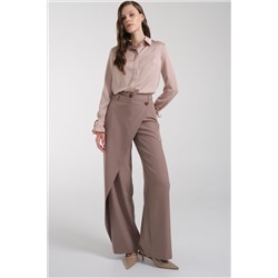 Брюки серо-коричневые с запахом