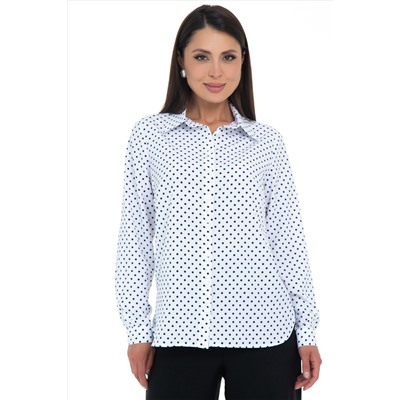 Рубашка белая в горошек