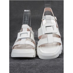 08-PEY195-1 WHITE Босоножки женские (натуральная кожа)