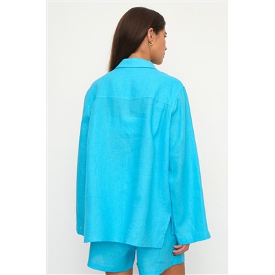 Рубашка короткая  S021_Cerulean Blue/Голубой