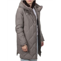 310 GRAY Пальто зимнее стеганое женское (200 гр. холлофайбер, натуральная норка)