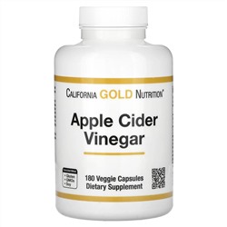 California Gold Nutrition, Яблочный уксус, 900 мг, 180 растительных капсул (450 мг на капсулу)