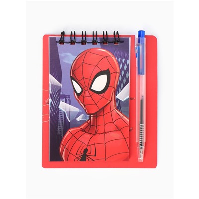 Блокнот А7 и мини ручка, Человек паук