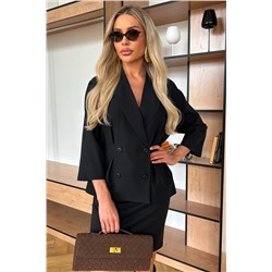 Жакет чёрный с укороченными рукавами Юджини №1