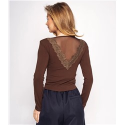 Лонгслив #КТ0140, шоколадный