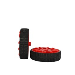 Комплект опорных колес с кронштейнами универсальный 12"-20" пластиковые колеса Красный 2шт/ HF-009-RE / уп 25
