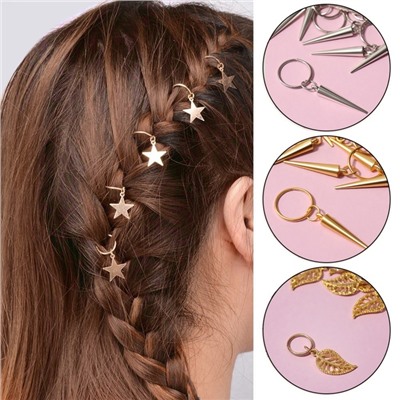 Пирсинг для волос «Клин», 4.1×1.3 см, 10 шт., серебристый