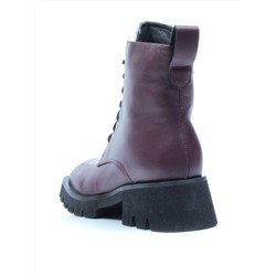 01-CG34-2 WINE Ботинки демисезонные женские (натуральная кожа, байка)