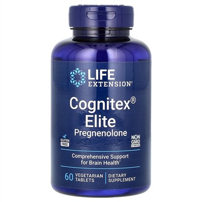Life Extension, Прегненолон Elite Cognitex, 60 вегетарианских таблеток
