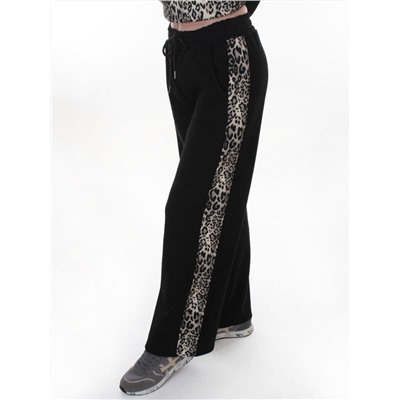 008 BLACK/LEOPARD Костюм спортивный зимний женский (95% хлопок, 5% полиэстер)