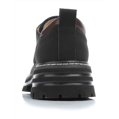 03-P8204-2 BLACK Полуботинки женские (натуральная кожа, нубук)