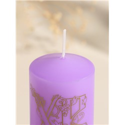 Свеча - цилиндр пасхальная «ХВ», 5×10 см, сиреневый