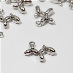 Подвеска «Собачка», набор 10 шт. цвет серебро