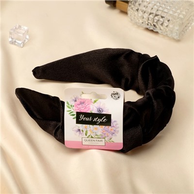 Ободок для волос QF «Юнона», классика, 5 см, чёрный