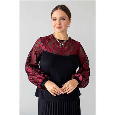 Джемпер АА-71 черно-бордовый