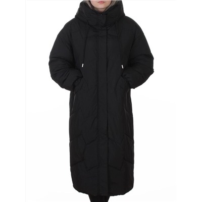 8883 BLACK Пальто зимнее женское (150 гр. холлофайбер)
