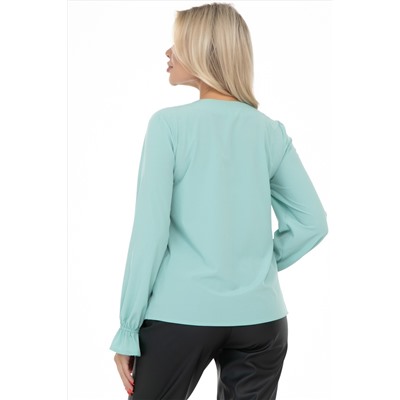 Блузка мятная с рюшей