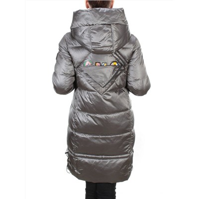 9106 DARK GREY Пальто зимнее женское  FLOWEROVE (200 гр. холлофайбера)